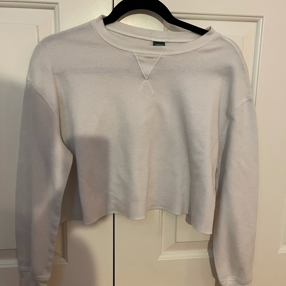 Cropped white Wildfable thermal top